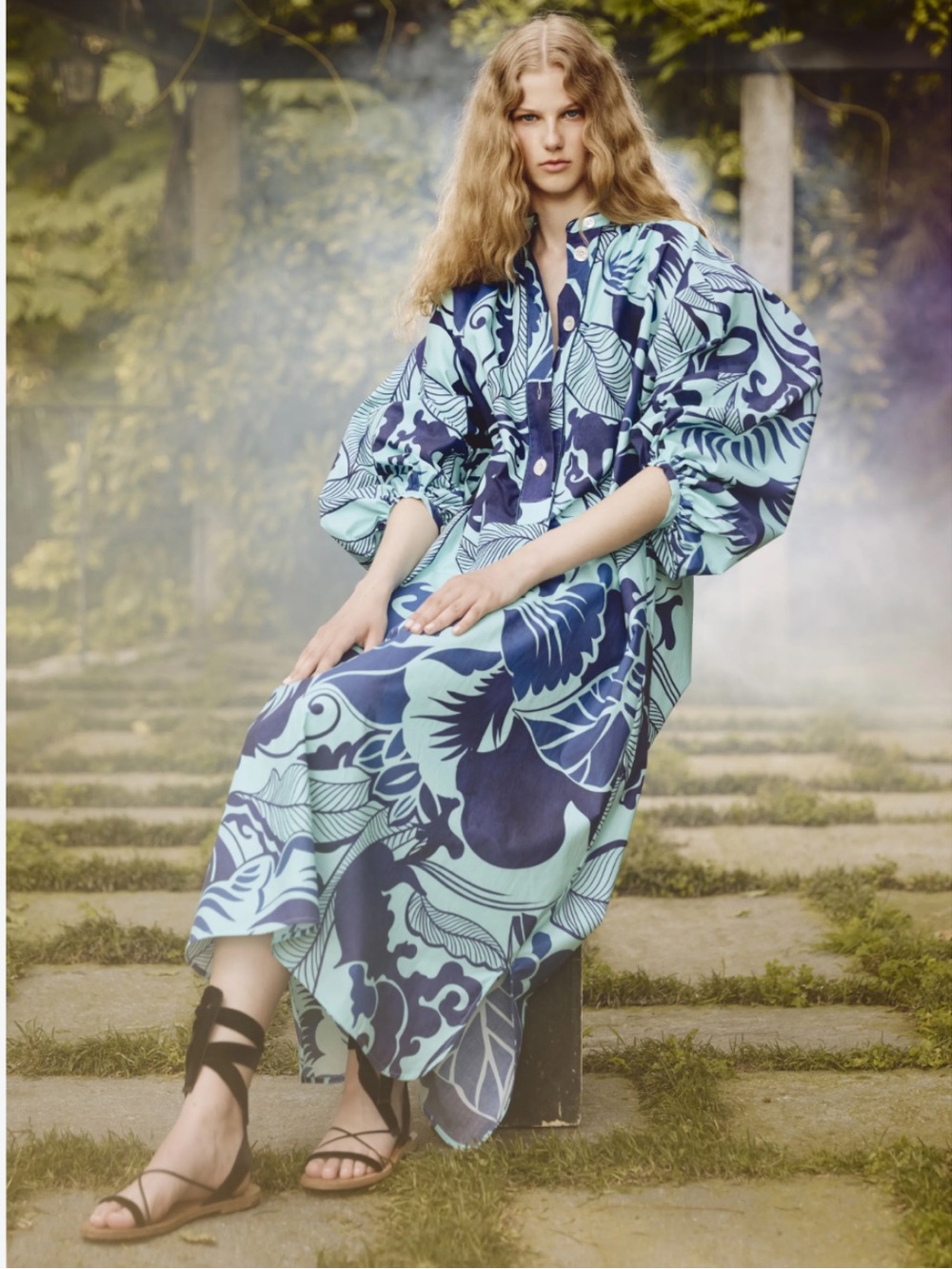 F.R.S For Restless Sleepers Printed Maxi Dress Size S